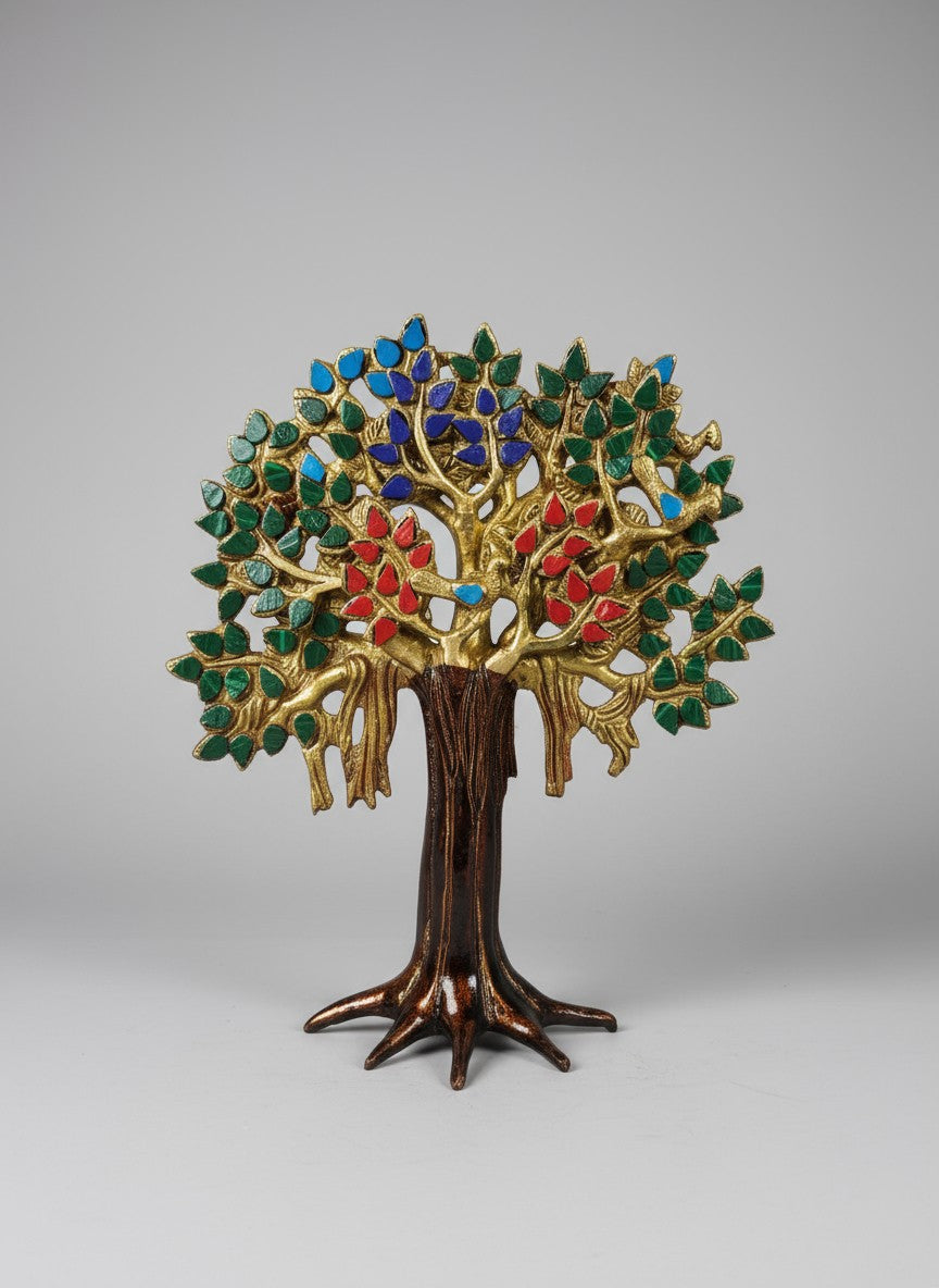 brass with stone work kalpavriksha/ tree for home décor/ gift item